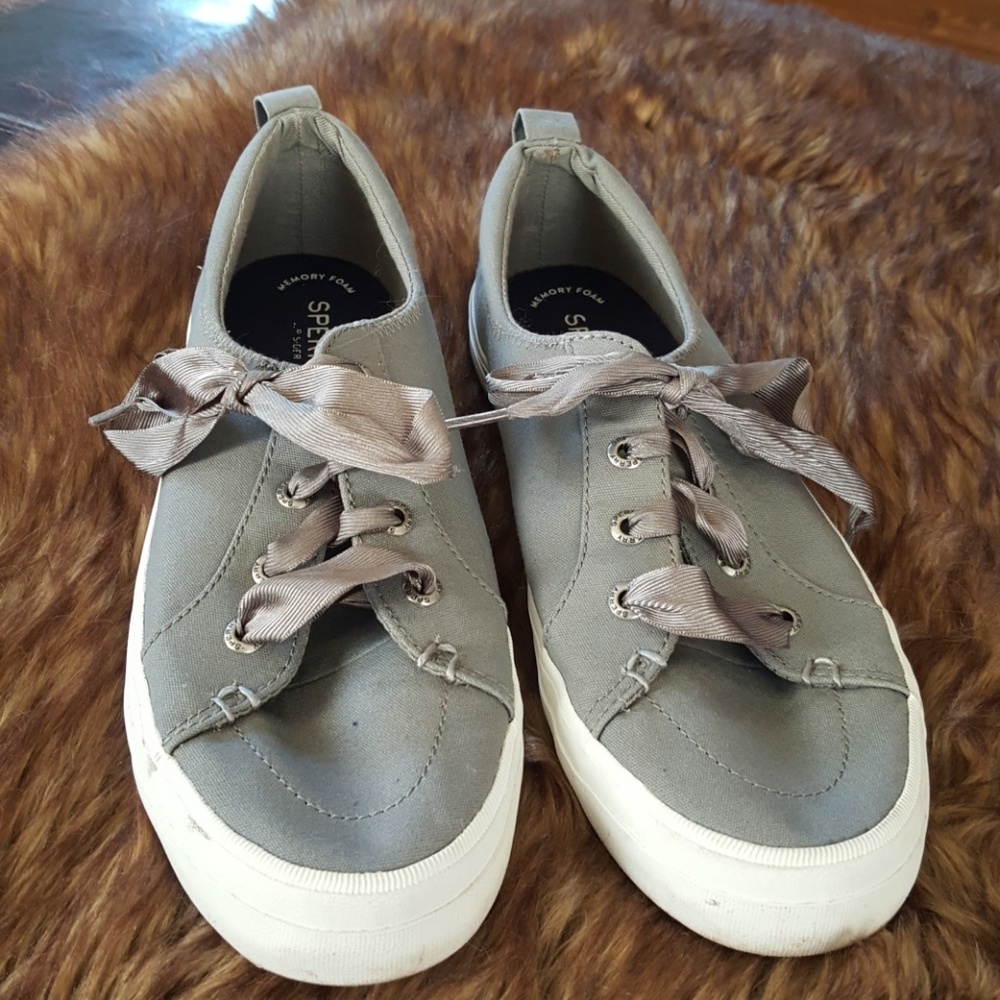 Sperry grey canvas sneakers.